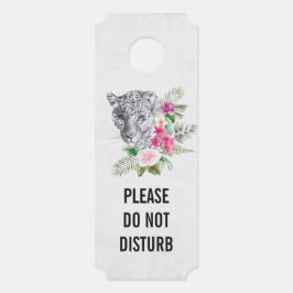 美しいレオパードの頭エキゾチックを邪魔しない ドアノブサイン