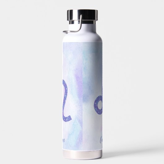 美しいレオ星占いサインパーソナライズされたパープル ウォーターボトル (右面)