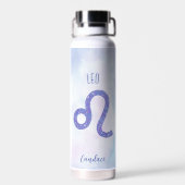 美しいレオ星占いサインパーソナライズされたパープル ウォーターボトル (背面)