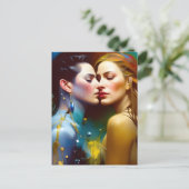 美しいレズビアン好カラフルき絵画たち ポストカード (スタンド正面)