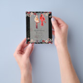 美しいレッドカーディナル 鳥の結婚式招待状 チラシ (手)