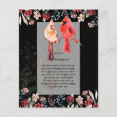 美しいレッドカーディナル 鳥の結婚式招待状 チラシ (裏面)