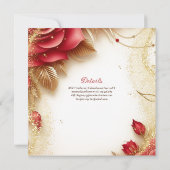 美しいレッドゴールドのキンセアニエラドレス　式　披露宴　 招待状 (裏面)