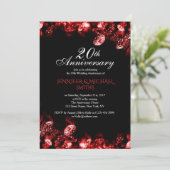 美しいレッドダイヤモンドの結婚記念日招待状 招待状 (スタンド正面)