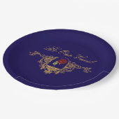 美しいレッドローズ ペーパープレート (アングル)