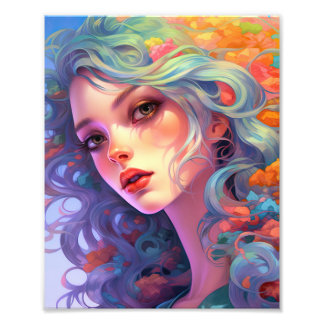 美しいレディ フォトプリント