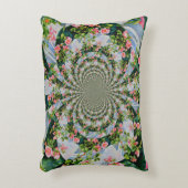 美しいレトロなピンクの赤いバラの水色フローラ アクセントクッション (正面(垂直))