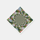 美しいレトロなピンクの赤いバラの水色フローラ スタンダードカクテルナプキン (角)