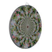 美しいレトロなピンクの赤いバラの水色フローラ ダーツボード (正面左)