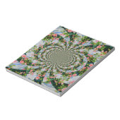 美しいレトロなピンクの赤いバラの水色フローラ ノートパッド (回転)