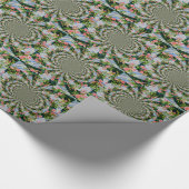 美しいレトロなピンクの赤いバラの水色フローラ ラッピングペーパー (角)