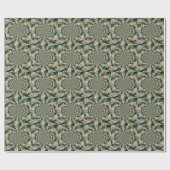 美しいレトロなピンクの赤いバラの水色フローラ ラッピングペーパー (フラット)