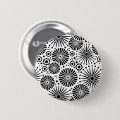 美しいレトロな白黒のボタン 缶バッジ (正面&裏面)