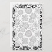 美しいレトロな白黒の文房具 便箋 (正面/裏面)