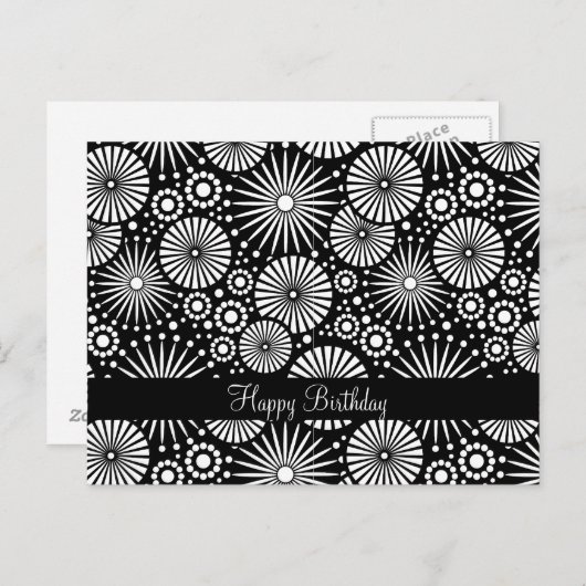 美しいレトロな白黒はがき ポストカード (正面/裏面)