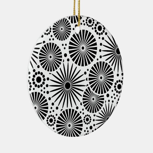 美しいレトロな白黒オーナメント セラミックオーナメント (右)
