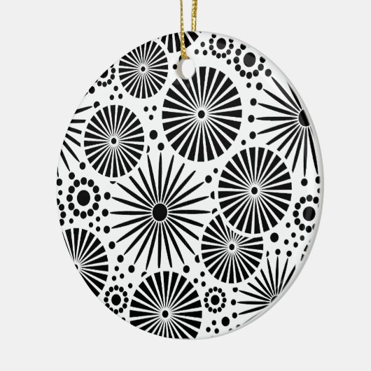 美しいレトロな白黒オーナメント セラミックオーナメント (左)