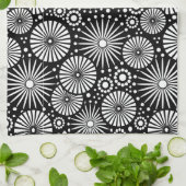 美しいレトロな白黒タオル キッチンタオル (折り畳み)