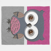 美しいレトロのフクロウ フリースブランケット (正面(横))