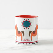 美しいレトロの馬 マグカップ (中央)