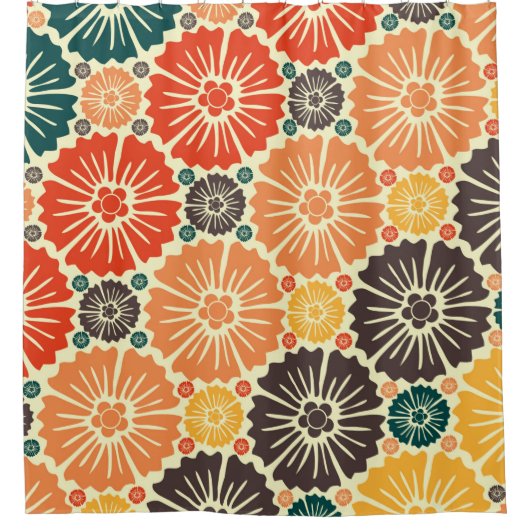 美しいレトロアールヌーボー シャワーカーテン (正面)