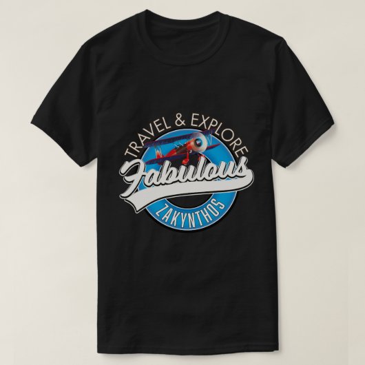 美しいレトロスタイルのザキントスロゴ Tシャツ (デザイン正面)
