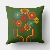 美しいレトロデザインフローラ枕。 クッション (裏面)