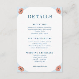 美しいレトロベビーブルー結婚のエンクロージャカード エンクロージャーカード