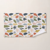 美しいレトロモダンリーフかわいらし秋 バスタオルセット (ハンドタオル)