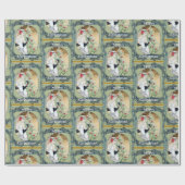 美しいレトロレディとクリスマスツリー ラッピングペーパー (フラット)