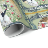 美しいレトロレディとクリスマスツリー ラッピングペーパー (ロールコーナー)