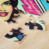 美しいレトロレディーアットザカクテルビーチ ジグソーパズル (側面)