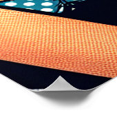 美しいレトロレディーアットザカクテルビーチ ポスター (角)