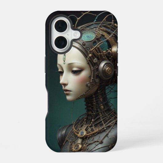 美しいレトロロボット iPhone 16ケース (裏面)