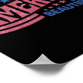 美しいレトロヴィンテージアメリカの7月4日 ポスター (角)