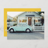美しいレトロヴィンテージターコイズ車写真 ポストカード (正面/裏面)