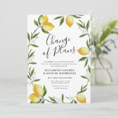 美しいレモンの葉が延期さ結婚れたカード 招待状 (スタンド正面)