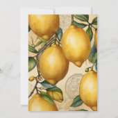 美しいレモンの葉のブライダルシャワー 招待状 (裏面)