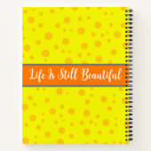 美しいレモンイエローのカラー - かわいい名前のモノグラム ノートブック (裏面)