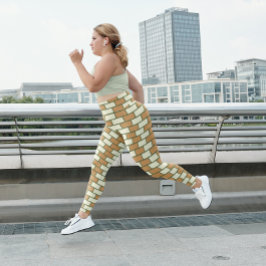 美しいレンガ柄のヨガ用ワークアウトレギンス レギンス