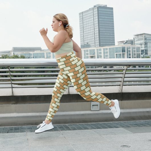 美しいレンガ柄のヨガ用ワークアウトレギンス レギンス