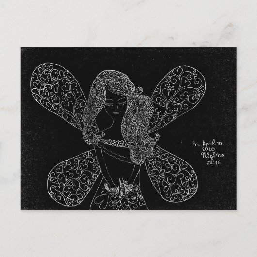 美しいレースをシミュレートしたデザイン ポストカード (正面)