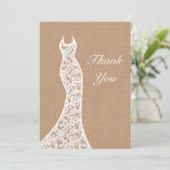 美しいレース&バーラップ サンキューカード (スタンド正面)