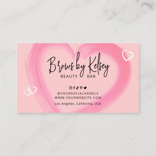 美しいロイヤリティカーガーリード水色ハートスクリプト ロイヤリティカード (裏面)