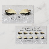 美しいロイヤリティカード10メイクアップまつげ金ゴールドグレーWOW ロイヤリティカード (正面/裏面)