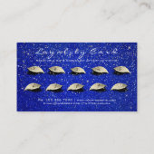 美しいロイヤリティカード10メイクアップ点滅金ゴールド青 ロイヤリティカード (裏面)