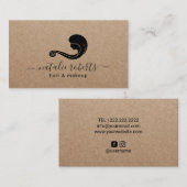 美しいロゴ美容師メイクアップアーティストクラフト 名刺 (正面/裏面)