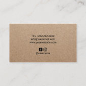 美しいロゴ美容師メイクアップアーティストクラフト 名刺 (裏面)