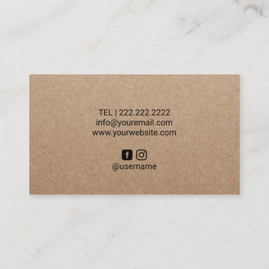 美しいロゴ美容師メイクアップアーティストクラフト 名刺 (裏面)