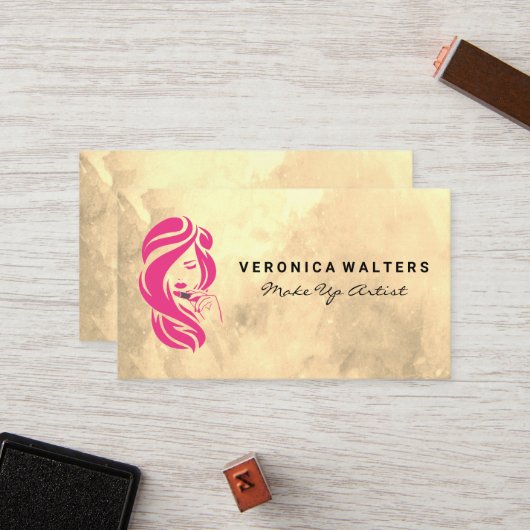 美しいロゴ |髪とメイクアップ ロイヤリティカード (正面/裏面インサイチュ)